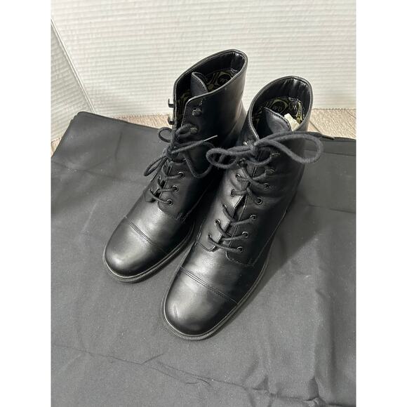 Caressa Lark Leather Boot Vintage black Block heel Size 7 - Picture 6 of 9